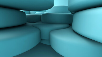 3d illustration. A beautiful view of soft blue futuristic background.