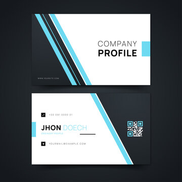formal modern white blue corporate business card template