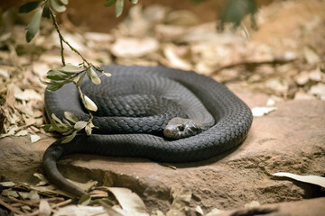 the black snake is a  venomous reptile