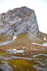 Arctic tundra and snowy mountains 