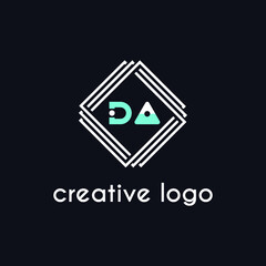 creative letter da for logo company design