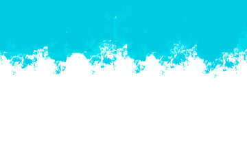 Textura de pinceladas turquesa sobre un fondo blanco liso y aislado. Copy space
