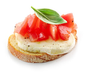 bruschetta with tomato and buffalo mozzarella