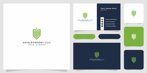 sword and shield business card template