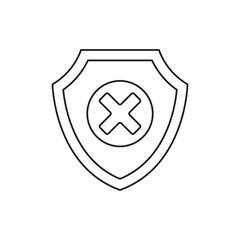 Security warning, shield warning icon line style icon, style isolated on white background