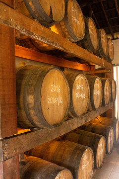 keg of drink in the city of Paraty, State of Rio de Janeiro, Brazil