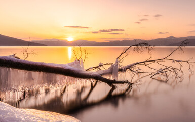 Evening view of drop ice