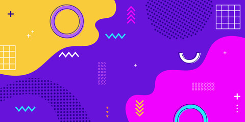 Trendy concept abstract geometric design, memphis background. Applicable for placards, brochures, posters, covers and banners. Vector illustration.