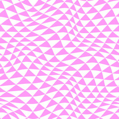 Warped checkered triangles pattern. Vector seamless pattern