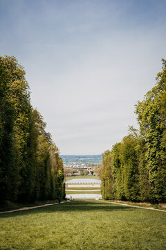 Paris, France 20-04-2022: domain of marly le roi during spring