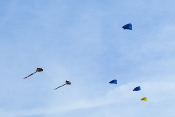 Charente-Maritime - Chatelaillon - Festival du Cerf-volant - Six petits cerfs volants dans le ciel