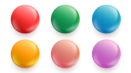 Vector balls set. Collection of colorful balls with shadow. Glossy spheres isolated on white background. Vector illustration for your design EPS10