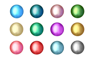 Vector colored round stones with texture. Natural gemstones illustration eps10