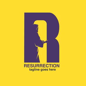 Resurrection a Christianity symbol. 
Resurrection, Resurrected or Risen a Christianity concept for a victorious life after death 
