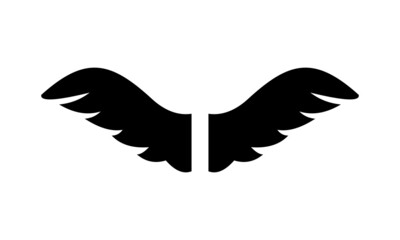 icon black wings vector
