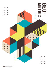 Isometric geometric shape abstract background modern art style