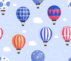 Seamless pattern with air balloons