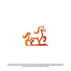 Colorful unicorn logo design vector