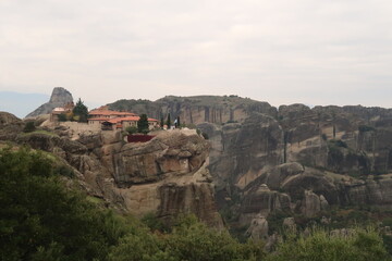 Fototapeta na wymiar View onto the Monastery of the Holy Trinity from a distance