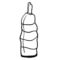 Black doodle of a bottle. Hand-drawn bathroom accessories illustration.
bottle line art Illustration