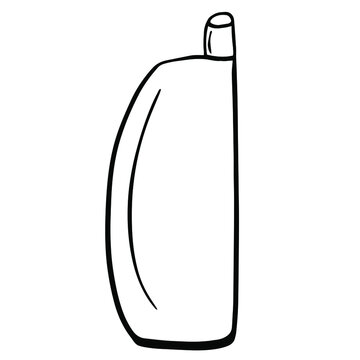recommend clip art: Black doodle of a bottle. Hand-drawn bathroom accessories illustration.
                    bottle line art Illustration
