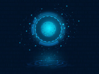 3d illustration  rendering Fingerprint symbol  