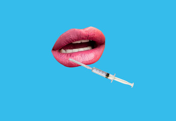 Doing correction to the lips with botox concept 