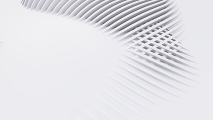 Abstract Curved Shapes. White Circular Background.