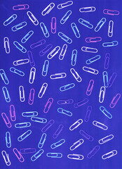 Blue Saturated Paper Clip Pattern background