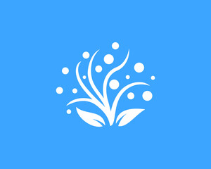 Fairy tree nature logo on blue background