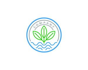 Logo design shape water and leaf