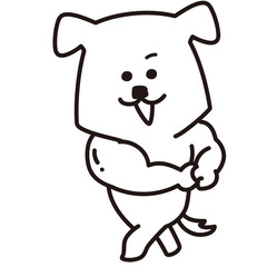 色加工ok いぬ素材No.112 ムキムキポーズ