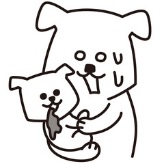 色加工ok いぬ素材No.120 親子 そそう