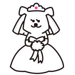 色加工ok いぬ素材No.121 ウェディング 花嫁