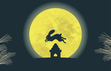 お月見、十五夜のイメージイラスト