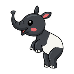 Obraz na płótnie Canvas Cute little tapir cartoon standing