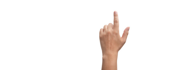 hand pointing finger on a white background - Powered by Adobe