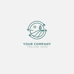 landscape nature logo and arrow