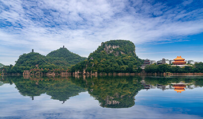 Fototapeta na wymiar Panlong Mountain Park and Liuzhou Temple, Liuzhou City, Guangxi province, China