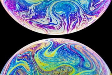Fototapeta na wymiar abstract background with Soap Bubble Macro earth universe 