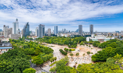 Urban environment of people's Square in Liuzhou, Guangxi, China