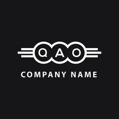 QAO letter logo design on black background. QAO  creative initials letter logo concept. QAO letter design.