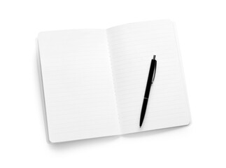 Notebook and pen isolated on white