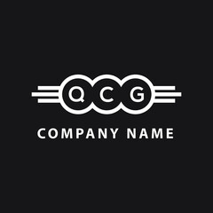 QCG letter logo design on black background. QCG  creative initials letter logo concept. QCG letter design.
