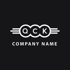 QCK letter logo design on black background. QCK  creative initials letter logo concept. QCK letter design.