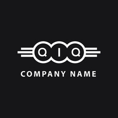 QIQ letter logo design on black background. QIQ  creative initials letter logo concept. QIQ letter design.
