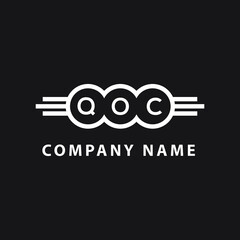 QOC letter logo design on black background. QOC  creative initials letter logo concept. QOC letter design.