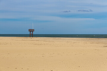 Fototapeta na wymiar Empty beach or lifeguard post