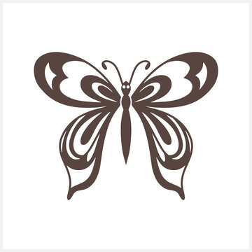 Doodle butterfly icon isolated. Hand drawn line art. Sketch animal. Vector stock illustration. EPS 10