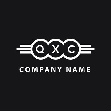 QXC letter logo design on black background. QXC  creative initials letter logo concept. QXC letter design.
